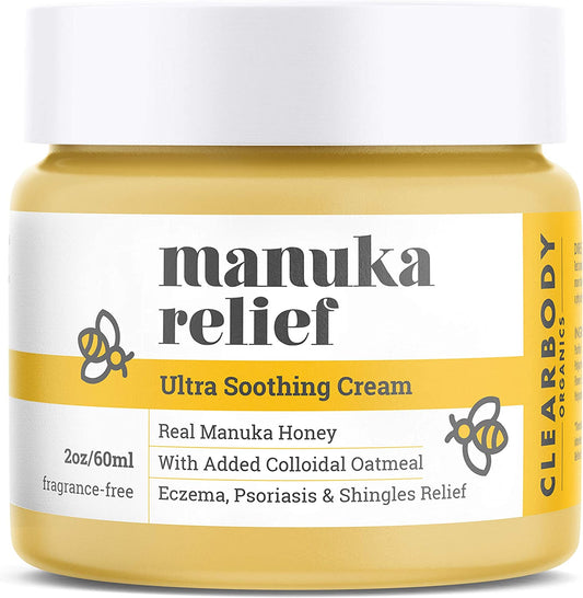 Eczema Psoriasis Cream for Dry Itchy Cracked Irritated Skin- Manuka Honey & Colloidal Oatmeal