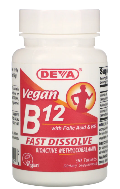 Deva, Vegan B12 with Folic Acid