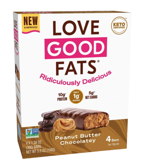 Love Good Fats Peanut Butter Chocolatey Keto Bars