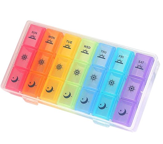 Weekly Pill Organizer,3-Times-A-Day 7 Day Pill Box
